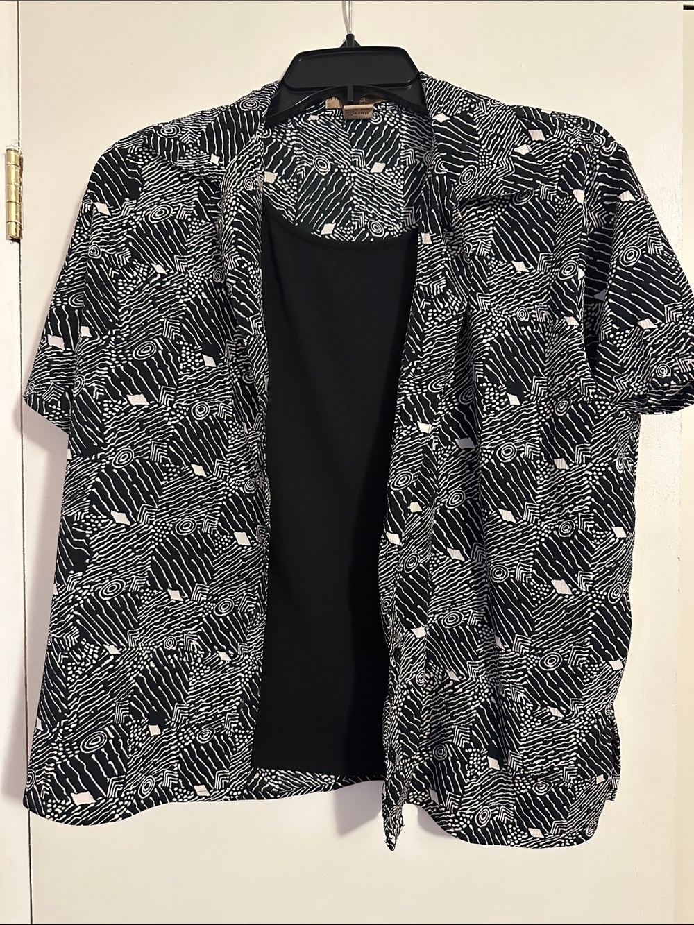 Notations Black & White Patterned Women's Blouse